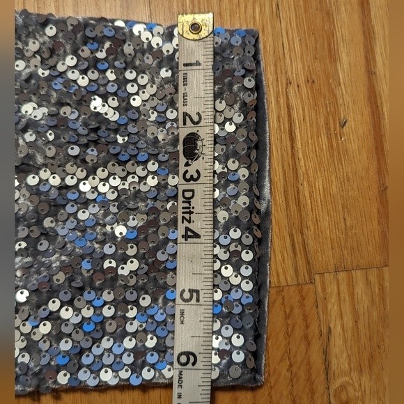 Midnight Velvet NWOT Lucinda Gray Silver Sequin Pull-on Leggings Pants - Picture 12 of 13